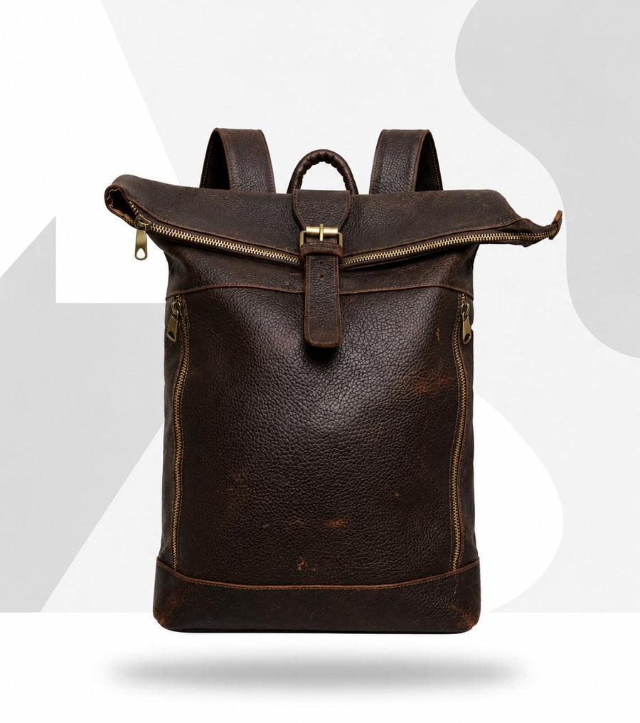 L'Intemporel: Sac à Dos Artisanal en Cuir de Fès détail 1