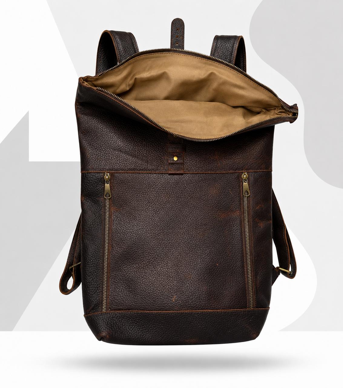 L'Intemporel: Sac à Dos Artisanal en Cuir de Fès